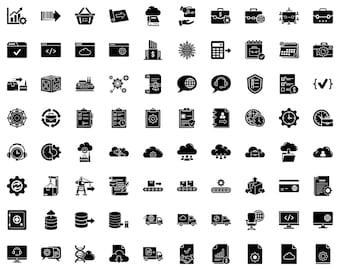 Outsourcing Icon Bundle | 280 Black Business Vector Graphics (SVG)