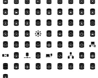 120 Database Icons | SVG, PNG, JPG (Digital Download)
