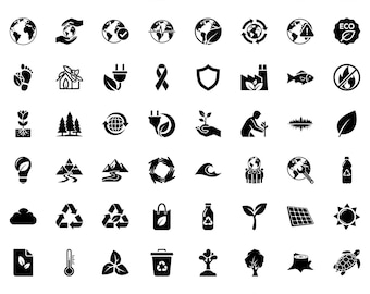 50 World Environment Day Icons | Eco, Green Energy, Nature (SVG, PNG, JPG)