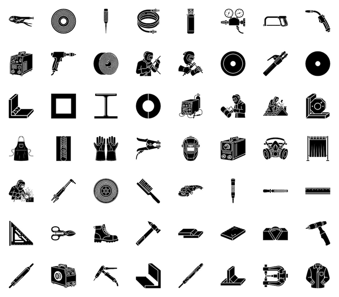 Welder Icon Pack – 70+ Black Filled SVG PNG JPG Icons for Welding ...