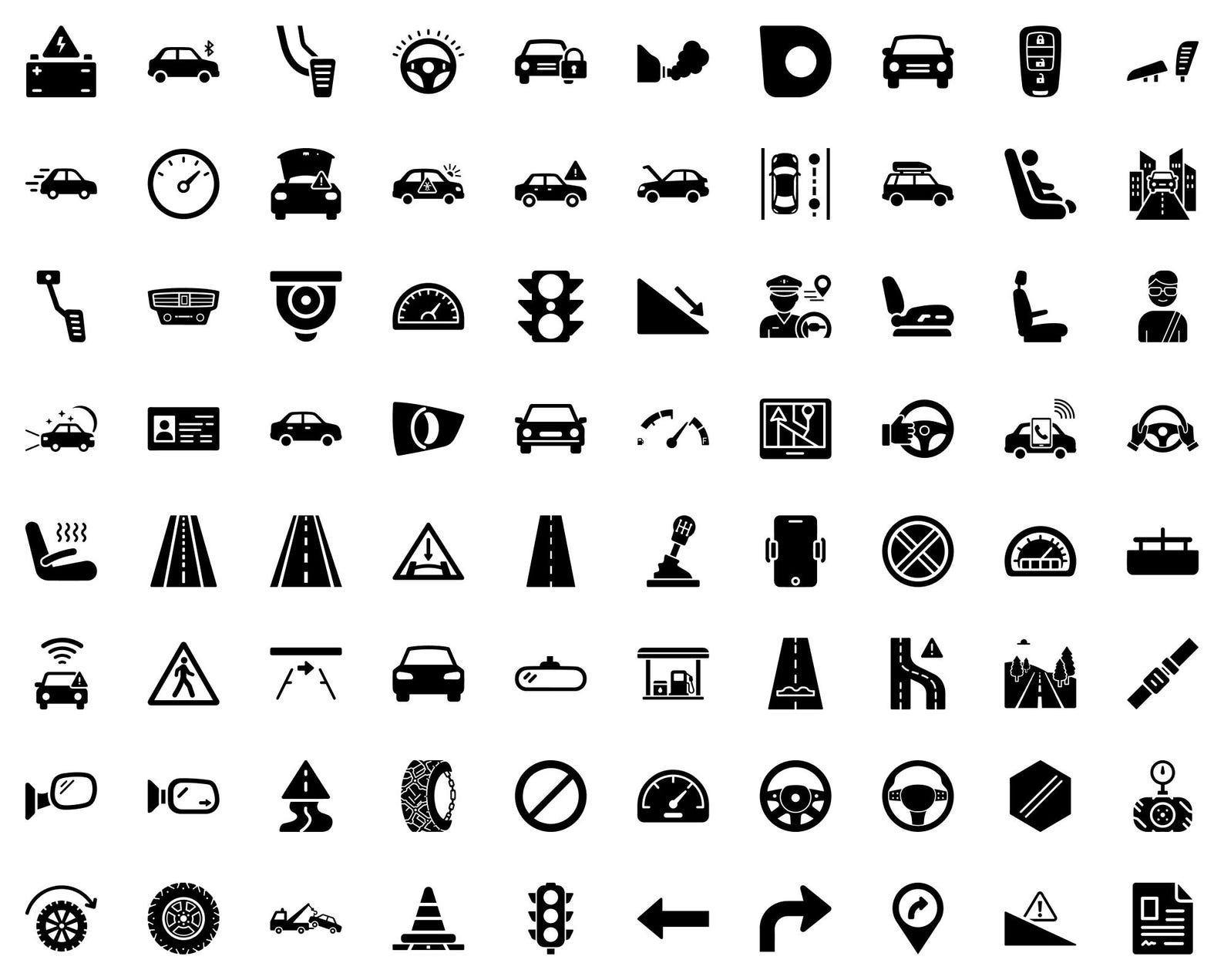 Automotive SVG Icon Pack: 80+ Car Dashboard & Driving Symbols - Etsy