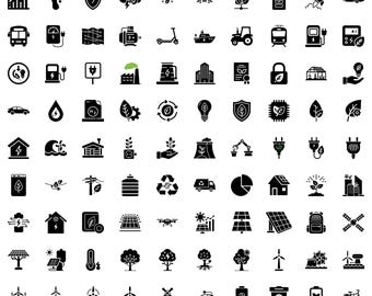 Eco Energy Icon Pack: 80+ Green Tech SVG Icons (Line & Glyph)