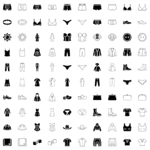 Klädikoner SVG-paket – Kläder, Skor Vektorpaket