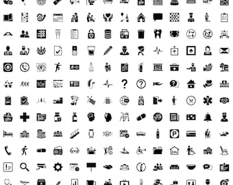 SVG-Symbolpaket für Seniorenwohnheime | 200 Grafiken für Pflegeheime