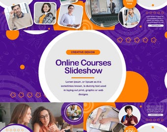 Plantilla editable para cursos de e-learning: archivos Photoshop, AI y PNG (descarga digital)