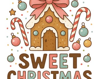 Arte navideño de casita de jengibre imprimible (PNG y JPG)