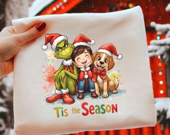 Diseño de camiseta navideña familiar del Grinch (descarga digital)