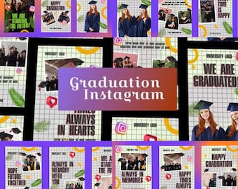 Plantillas de historias de Instagram de graduación: editables en Photoshop (descarga digital)