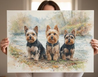 Individuelles Aquarell Digitales Haustier Porträt - Haustier Skizze Umriss vom Foto, personalisiertes Haustier Line Art Geschenk, einfache Aquarell Hund Katzenzeichnung