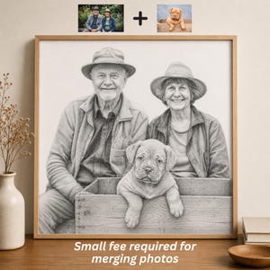 Maßgeschneiderte Bleistift-Skizze Portrait vom Foto, handgezeichnete Wandkunst (Digitaler Download) Bild 5