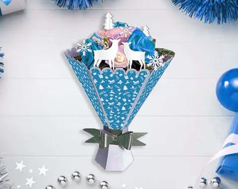 3D Paper Flower Bouquet SVG: Christmas, Valentine's & Mother's Day Cricut Templates (Digital Download)