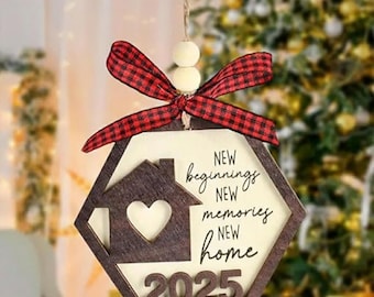 Christmas House Ornament Svg, No Place Like Home, Home For The Holiday, Village Ornament Svg, Wood Ornament svg, Scored Svg, New Home Gift.