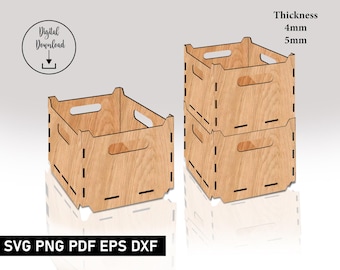 Laser Cut Stackable Storage Box File, Laser Cut Stackable Wooden Box, Box Svg Cricut, Laser Storage Box, Box For DIY, Wooden Ornament Svg.