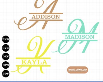 Split Monogram SVG, Custom Monogram, Personalized SVG, Name Monogram Design, SVG Letter Monogram, Digital Monogram Template, Custom Name Svg