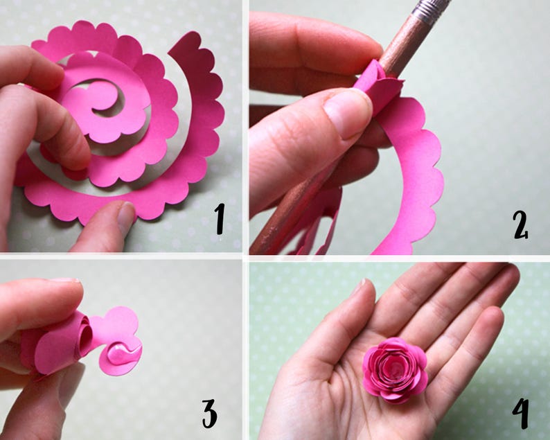 3D Paper Flower Bouquet SVG, Rolled Roses Vase (cut Files, Cricut ...