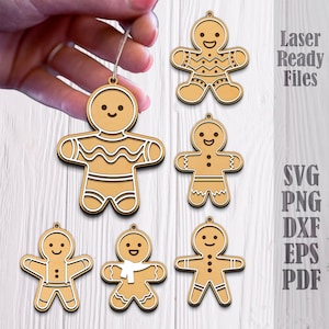 Arquivo SVG de laser de biscoito de gengibre, Letras de biscoito de gengibre SVG, Enfeite de menino e menina SVG, Glowforge, Homem-biscoito de gengibre em camadas SVG, Cricut para o Dia dos Namorados