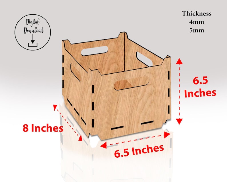 Laser Cut Stackable Storage Box File SVG, Wooden Box Template (digital ...