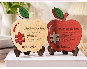 Personalized Teacher Appreciation, Laser Cut Digital File, Teacher Apple Ornaments Svg, Thank You Svg, Gift for Teacher, Glowforge Svg File