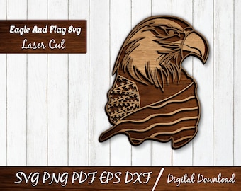 Bandera estadounidense con águila en capas SVG: Diseño patriótico de EE. UU. (Descarga digital) Símbolo del águila del 250 aniversario de EE. UU., 1776-2026, águila calva en capas SVG, patriótico