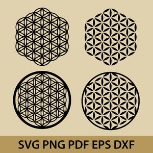 Flower Of Life Svg, Mandala Designs For Home Decor, Spiritual Flower Svg, Sacred Geometry, Digital Bundle, Laser Cut, Svg For Wall Decor.