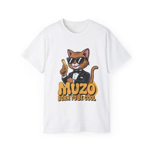 Cool Cat Graphic Tee | Unisex Ultra Cotton Tee with Muzo Design, Perfect for Pet Lovers, Birthdays, Casual Wear, Gift for Cat Lovers