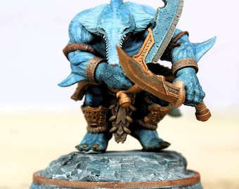 Kämpfer Selachian Miniatur | D&D Minis | Rollenspiel | Fantasiespiel | Rollenspiel | Tischplatte | Abbildung | Kunstharz | 3D Gedruckt | Ruun-Tal Treibschwur