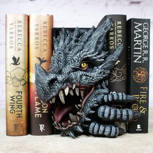 Rincón de libros del Dragón Negro / Rincón de libros de fantasía / Amantes de los libros / Regalos para ratones de biblioteca / Apasionado de los libros / Impresión 3D / Fanáticos de la fantasía / Inserto de estantería