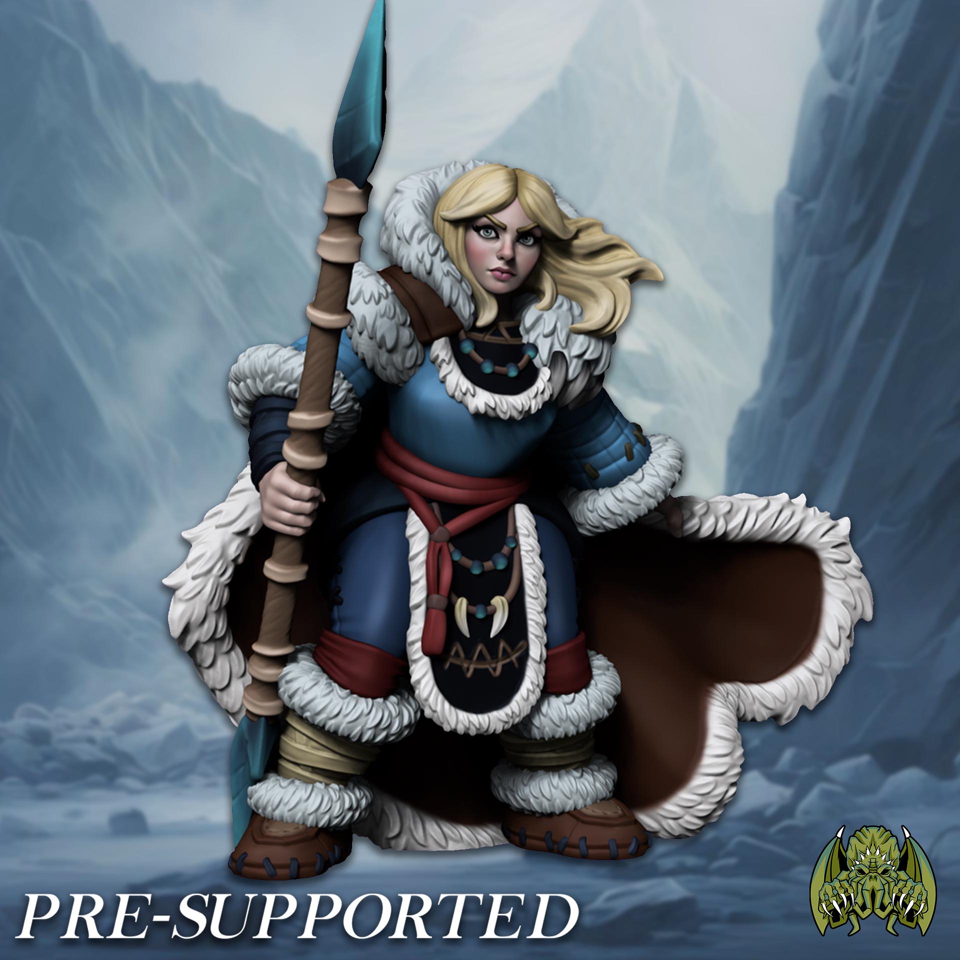 Arktischer Jäger Miniatur | D&D Minis | Rollenspiel | Fantasiespiel | Rollenspiel | Tischplatte | Abbildung | Kunstharz | 3D Gedruckt | Verliese und Drachen