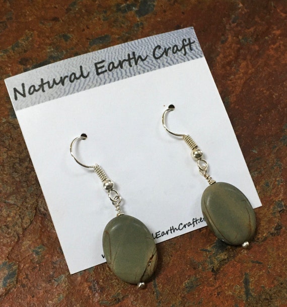 natural stone earrings picasso jasper earings long earrings