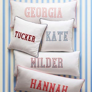 Personalized Monogram Throw Pillows – Custom Embroidered Name or Initials – Decorative Accent Pillow for Home or Gift