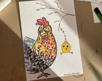 Vårtema påskkortset (5 delar) med söta djurmotiv. Högkvalitativa tryckta vykort i A6-format på robust 300 g/m² papper.