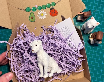 Ditt husdjur som figurin – Individuell miniatyr från ett foto – Handgjord av polymerlera – 3D-husdjursporträtt – ca 7-9 cm