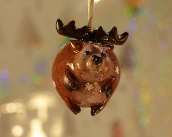 Set om 3 | Handgjorda julgransprydnader av polymerlera | Valfri design (vänligen specificera i förväg) | Presentförpackning