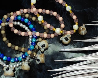 Koalaarmband – Sött djurarmband av pärlor med handgjord koalaberlock – Present till djurälskare och barn