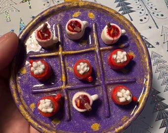 Tre-i-rad-juldekoration av polymerlera – handgjord | festlig lekdekoration | anpassningsbar