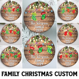Family Christmas Ornament Designs, Personalized Family Stocking Sublimation Designs, 2024 Family Ornament Bundle Png, Commercial Use&quot;