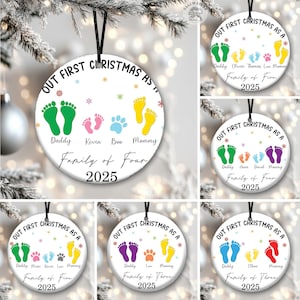Personalized Family Ornament Designs, Our First Christmas Sublimation Designs, 2025 Family Ornament Bundle Png, Commercial Use"