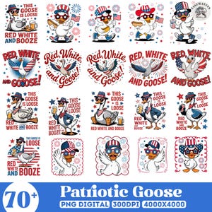 Patriotic Goose  PNG Bundle, Boy Goose USA Png, Red White And Goose Png, Girly USA Goose Flag Png, Patriotic Png, Patriotic Goose Png