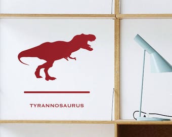 T-Rex Wall Decal: Personalized Dinosaur Name Sticker