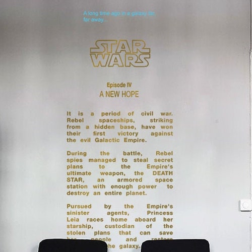 Star Wars Decal a New Hope Straight Crawl Text : - Etsy