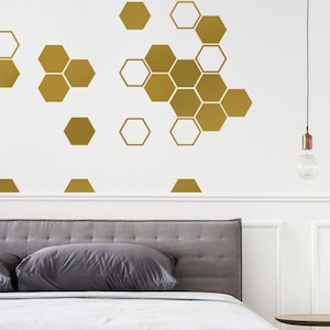 Hexagone Autocollants en nid d'abeille Vinyle Mur Autocollant Chambre à Coucher Salon Nursery Decor 
