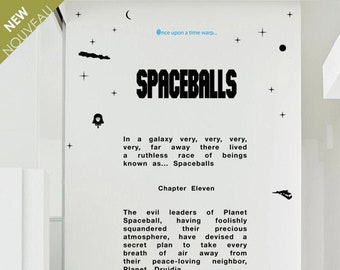 Spaceballs Decal Straight Crawl Text : 'Once upon a time warp'. Episode 4 decal. Mel Brooks. Spaceballs wall sticker. Movie decal