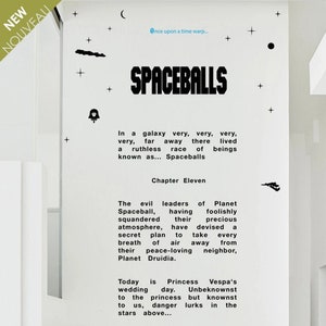 Spaceballs Decal Straight Crawl Text : &#39;Once upon a time warp&#39;. Episode 4 decal. Mel Brooks. Spaceballs wall sticker. Movie decal