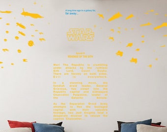 Star Wars Decal "Revenge of the Sith" Full Crawl quote : 'A long time ago in a galaxy far far away'. Episode 3 decor