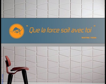 Star Wars WALL DECAL : Star Wars in French 'May the force be with you' - Yoda expression, Jedi motto, Episode 4