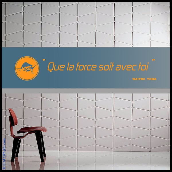 Star Wars - STICKER MURAL : Star Wars en Français 'Que la force soit avec toi'  -  Episode 4, slogan Yoda, Jedi. Décor