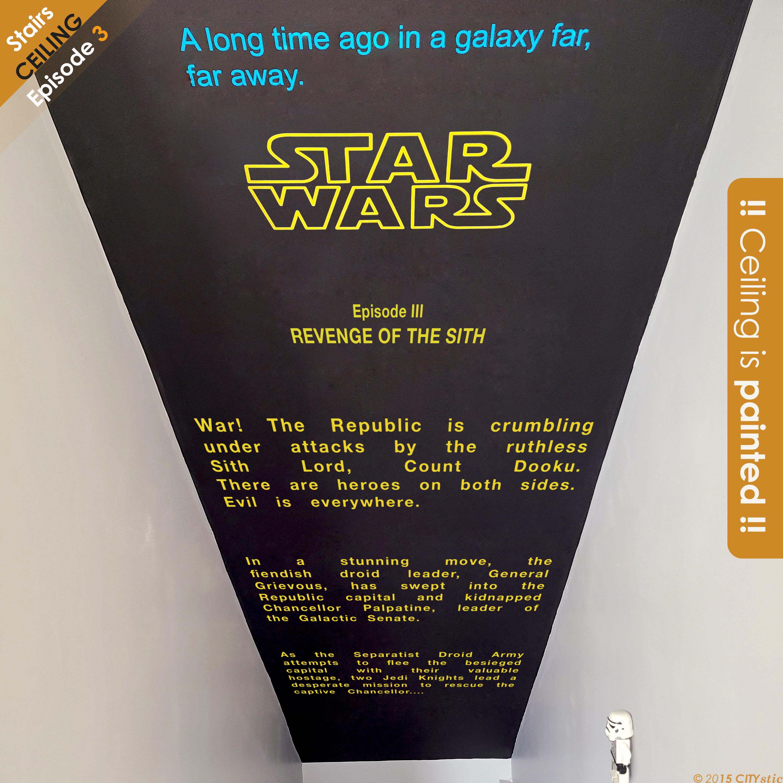 Decalcomania per soffitto a scala intera ispirata a "La vendetta dei Sith" di Star Wars