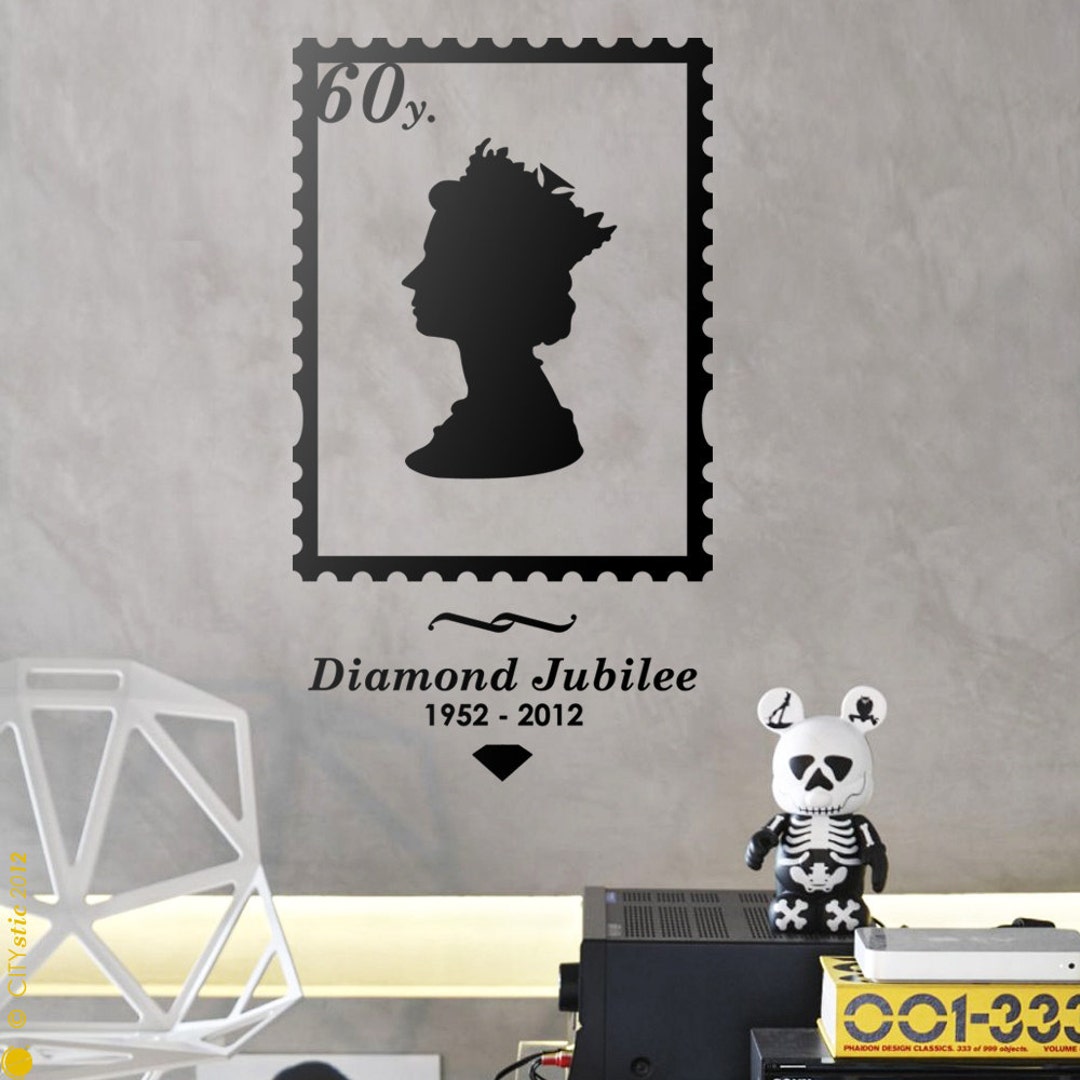 QUEEN WALL DECAL Queen Jubilee 60 Years Stamp Queen Etsy