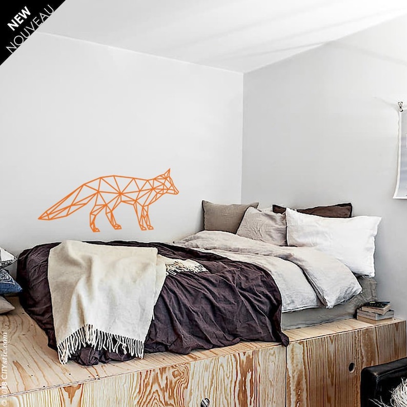 Polygonal Fox Wall Decal / Fox Decal / Polygon Fox / Geometric Etsy