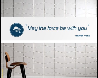 Star Wars WALL DECAL : Star Wars movie 'May the force be with you' - Yoda expression, Jedi motto, Episode 4